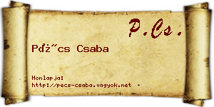 Pécs Csaba névjegykártya