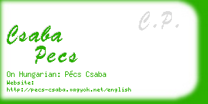 csaba pecs business card