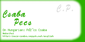 csaba pecs business card